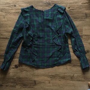 Love Notes Green Plaid Dress Shirt